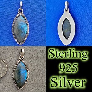 Sterling 925 Silver Moon Stone Pendant